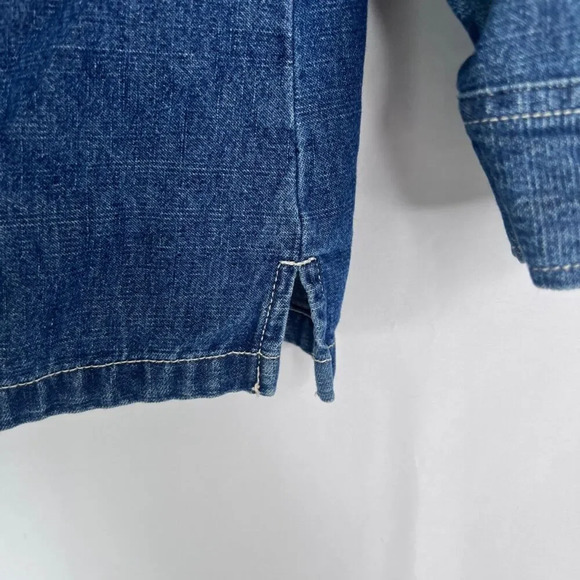 Norton Studios Cotton Denim Button Front Shacket w/ Pockets Size LG - Picture 6 of 11